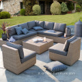 Garden moderno PE Rattan Combinazione di divani all'aperto